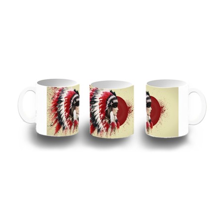 TAZA DE PLASTICO indio tribal plumas nativo americano niños personalizada