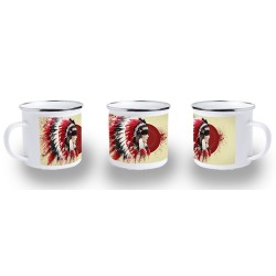 TAZA METALICA indio tribal...