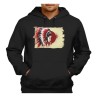 SUDADERA NEGRA CON CAPUCHA indio tribal plumas nativo americano adulto poliester algodón personalizada