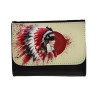 BILLETERA BILLETERO indio tribal plumas nativo americano unisex negro monedero