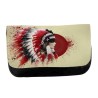 ESTUCHE NECESER DE LONA indio tribal plumas nativo americano unisex negro monedero billetera