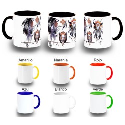 TAZA COLORES indio nativo...