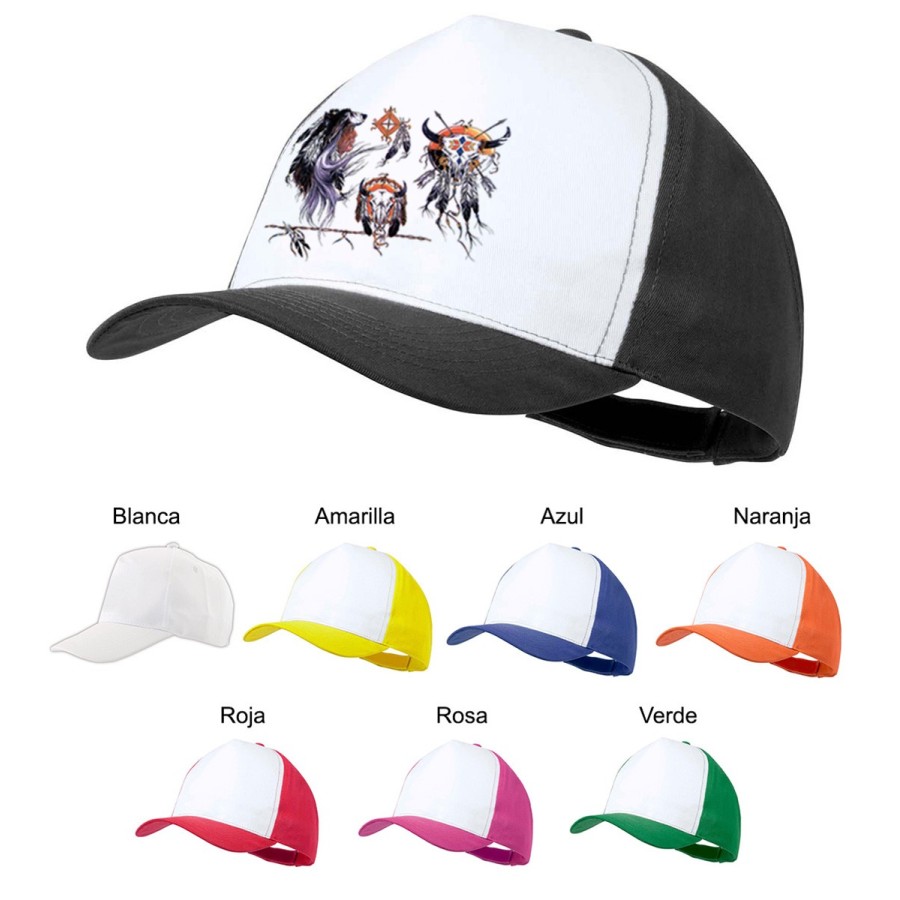 GORRA COLORES indio nativo americano tribal cuernos color personalizada