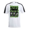 CAMISETA TÉCNICA FRANJA MANGAS NEGRA como matar a un zombie  muertos personalizada