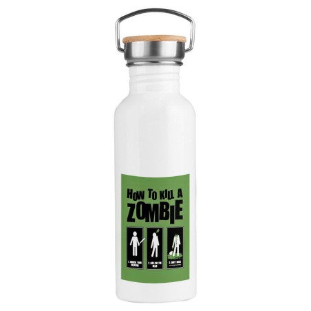 BIDON 750 ML ACERO INOXIDABLE ESTILO RETRO como matar a un zombie  muertos deporte deportivo botella