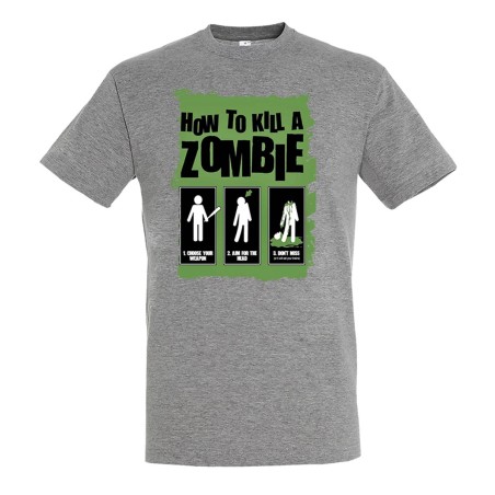 CAMISETA GRIS MEZCLA como matar a un zombie muertos moda verano personalizada