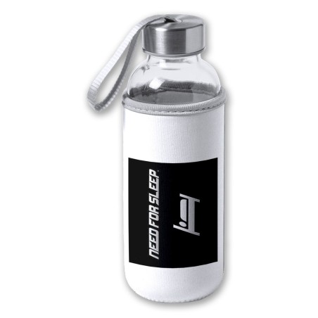 BIDON DE 420 ML CON FUNDA DE NEOPRENO need for sleep dormir pereza perezoso tapon seguridad