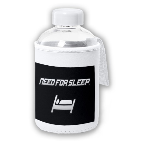 BIDON CRISTAL CON FUNDA SOFT SHELL need for sleep dormir pereza perezoso tapon seguridad botella