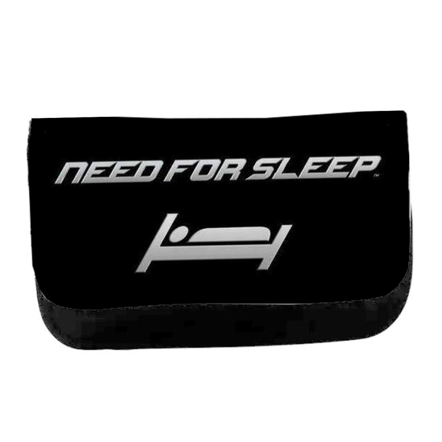 ESTUCHE NECESER DE LONA need for sleep dormir pereza perezoso unisex negro monedero billetera