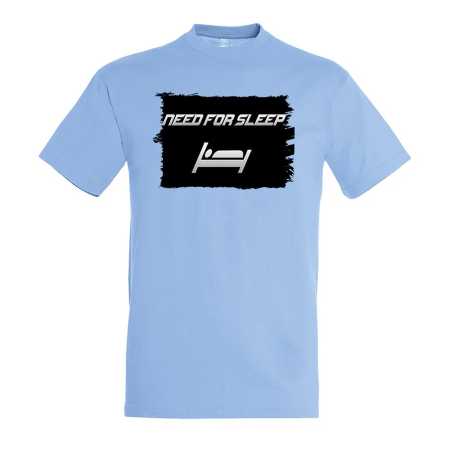 CAMISETA AZUL CIELO need for sleep dormir pereza perezoso moda verano personalizada