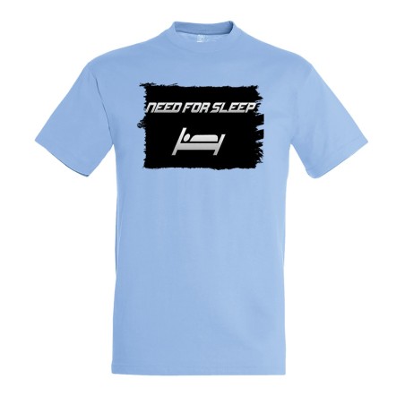 CAMISETA AZUL CIELO need for sleep dormir pereza perezoso moda verano personalizada