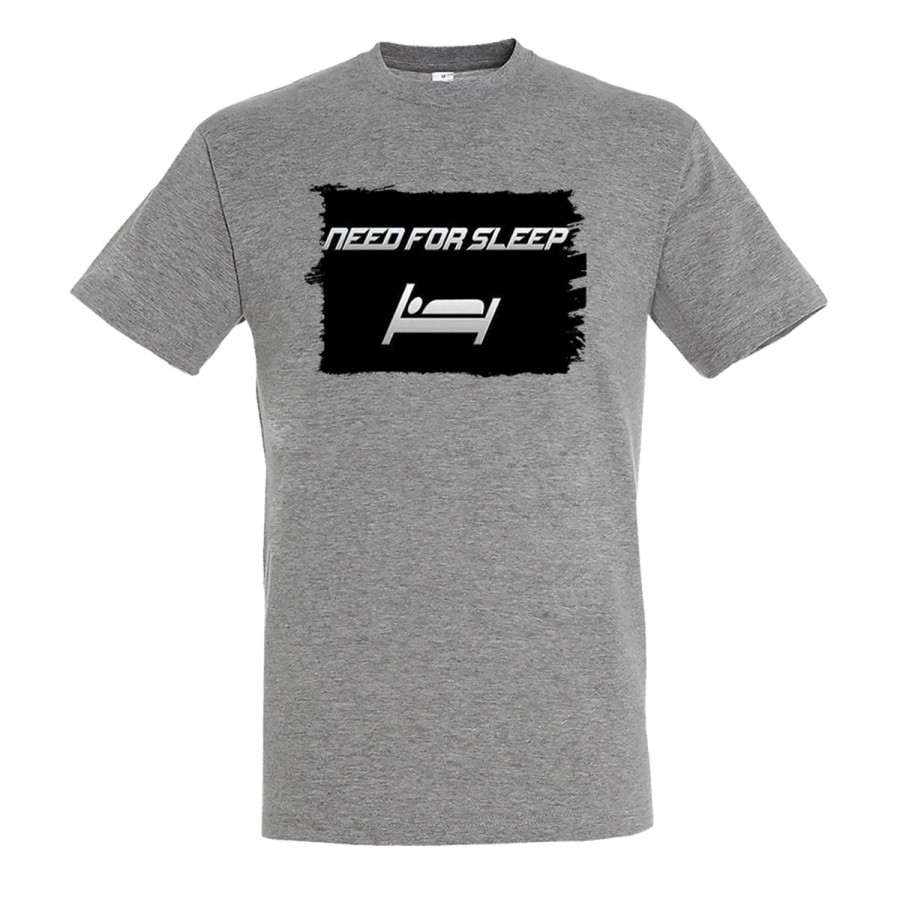 CAMISETA GRIS MEZCLA need for sleep dormir pereza perezoso moda verano personalizada