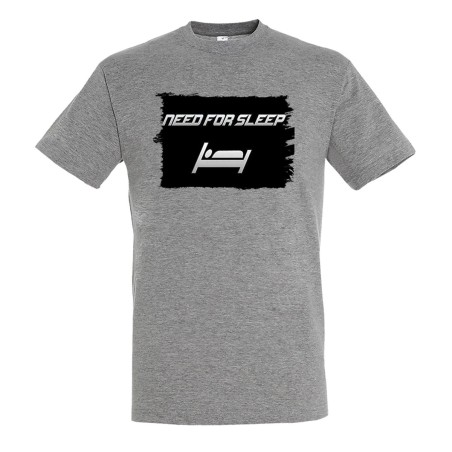 CAMISETA GRIS MEZCLA need for sleep dormir pereza perezoso moda verano personalizada
