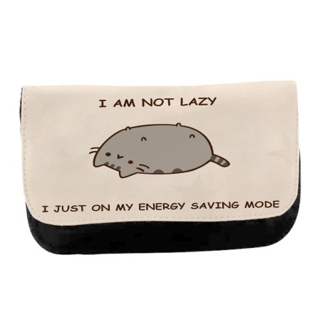 ESTUCHE NECESER DE LONA not lazy dormilon perezoso modo ahorro unisex negro monedero billetera