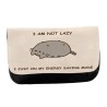 ESTUCHE NECESER DE LONA not lazy dormilon perezoso modo ahorro unisex negro monedero billetera