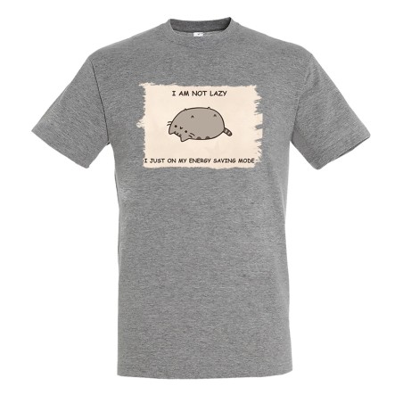 CAMISETA GRIS MEZCLA not lazy dormilon perezoso modo ahorro moda verano personalizada