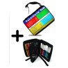 PACK MOCHILA Y ESTUCHE television tv antigua teletexto retro material escolar