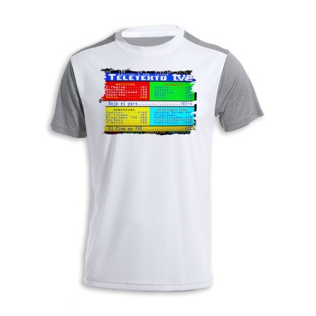 CAMISETA DISEÑO BICOLOR television tv antigua teletexto retro personalizada