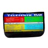 ESTUCHE NECESER DE LONA television tv antigua teletexto retro unisex negro monedero billetera