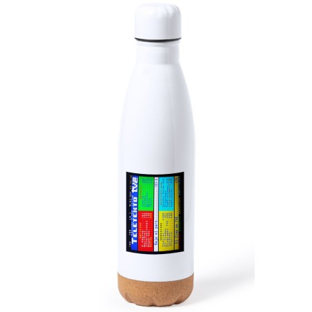 BIDON 750 ML ACERO INOXIDABLE ADORNO DE CORCHO television tv antigua teletexto retro tapon botella