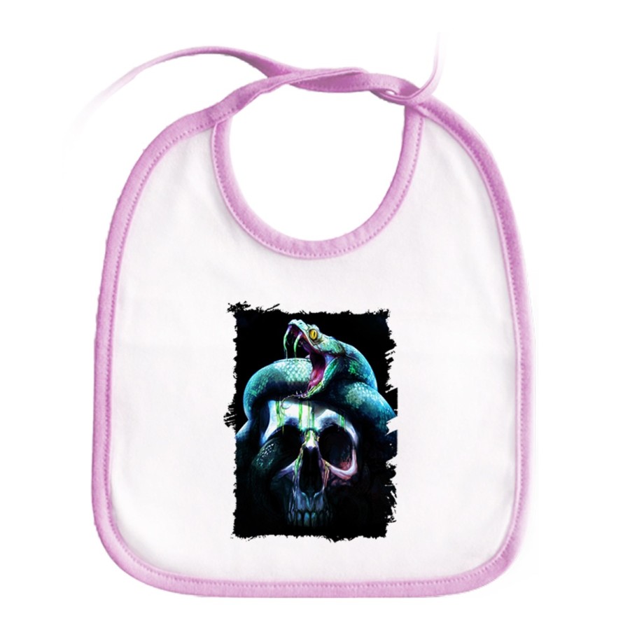 BABERO COLORES calavera serpiente  oscura gotico personalizado bebe