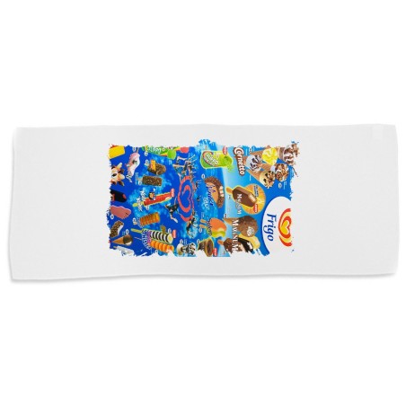 TOALLA GIMNASIO GYM ABSORBENTE cartel helados frigo retro ochentero egb suave con bolsita