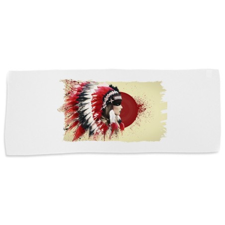 TOALLA GIMNASIO GYM ABSORBENTE indio tribal plumas nativo americano suave con bolsita