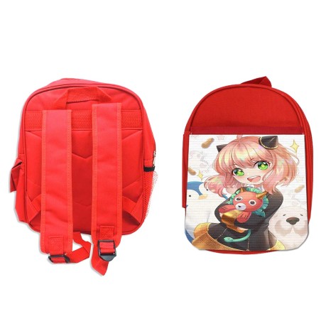 MOCHILA ROJA ania spy family serie anime kawaii cute linda backpack rucksak