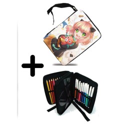 PACK MOCHILA Y ESTUCHE ania spy family serie anime kawaii cute linda material escolar