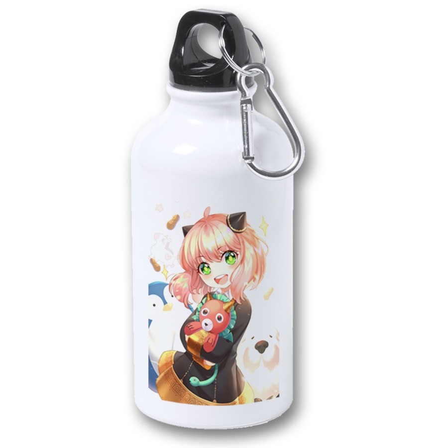 BIDON 400ML METALICO ania spy family serie anime kawaii cute linda para viaje y deporte