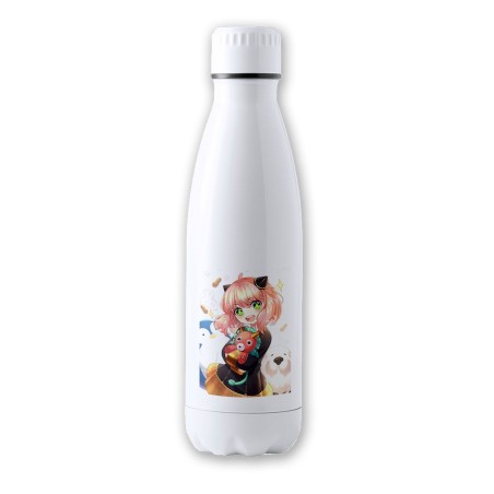 BIDON 700 ML ACERO INOXIDABLE ania spy family serie anime kawaii cute linda tapon seguridad botella