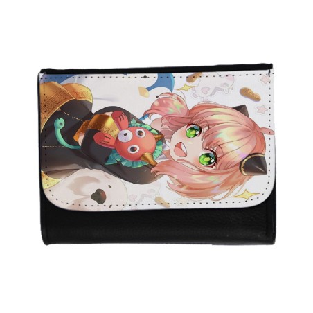 BILLETERA BILLETERO ania spy family serie anime kawaii cute linda unisex negro monedero