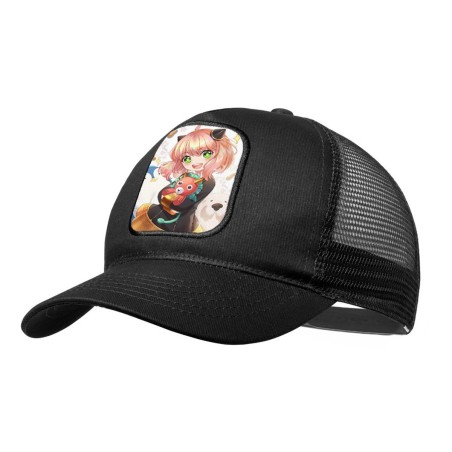 GORRA NEGRA CON REJILLA ania spy family serie anime kawaii cute linda moda deporte