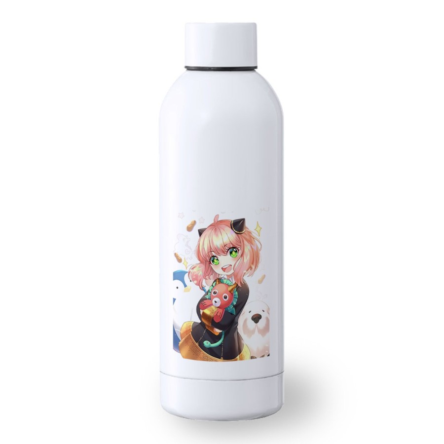 BIDON 500 ML ACERO INOXIDABLE ania spy family serie anime kawaii cute linda deporte deportivo botella senderismo