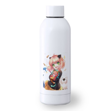 BIDON 500 ML ACERO INOXIDABLE ania spy family serie anime kawaii cute linda deporte deportivo botella senderismo