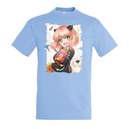 CAMISETA AZUL CIELO ania spy family serie anime kawaii cute linda moda verano personalizada