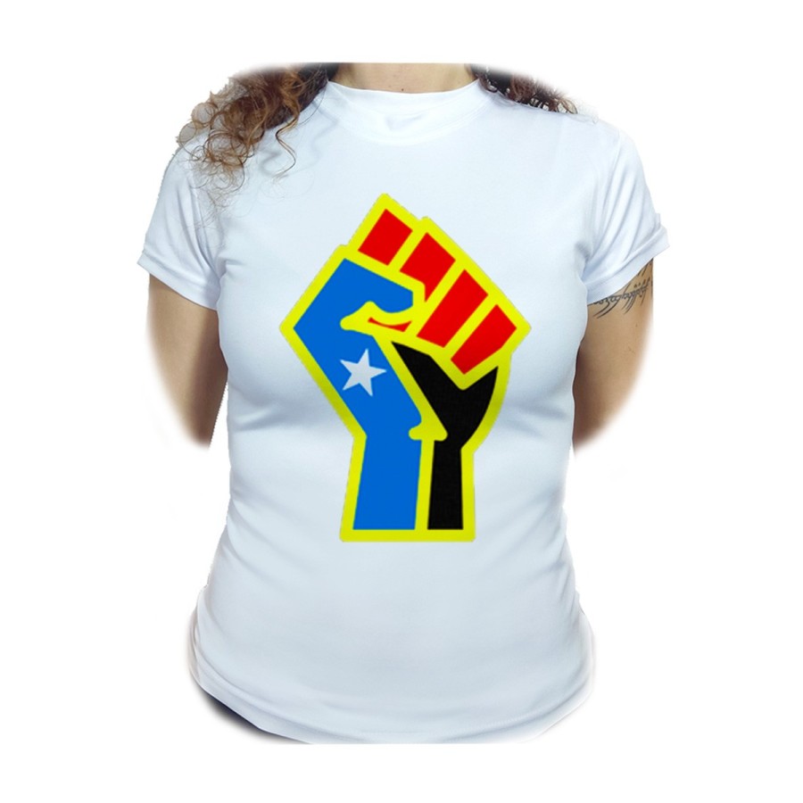 CAMISETA MUJER bandera logo independencia trans ley feminista moda personalizada