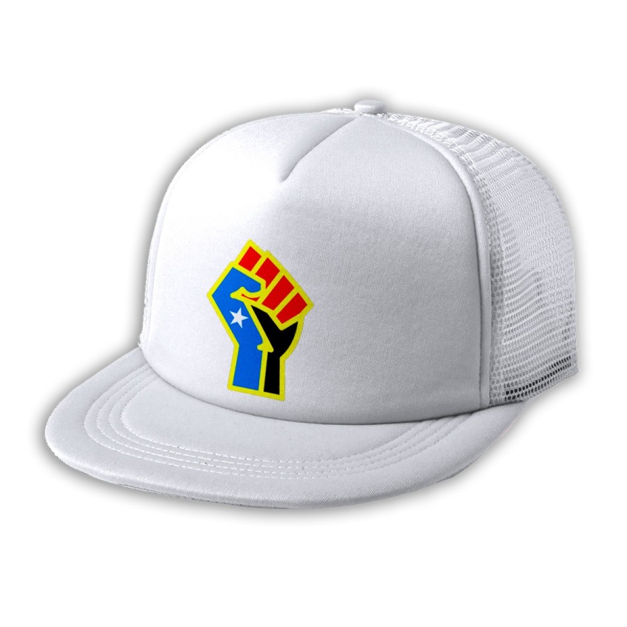 GORRA 5 PANELES REDECILLA TRASERA bandera logo independencia trans ley feminista estilo rapero