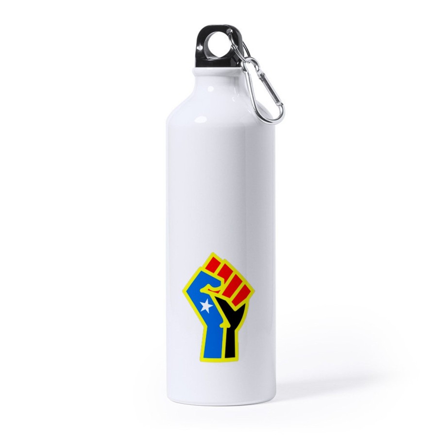 BIDON GRANDE 800 ML ACERO INOXIDABLE bandera logo independencia trans ley feminista deporte deportivo mosqueton botella