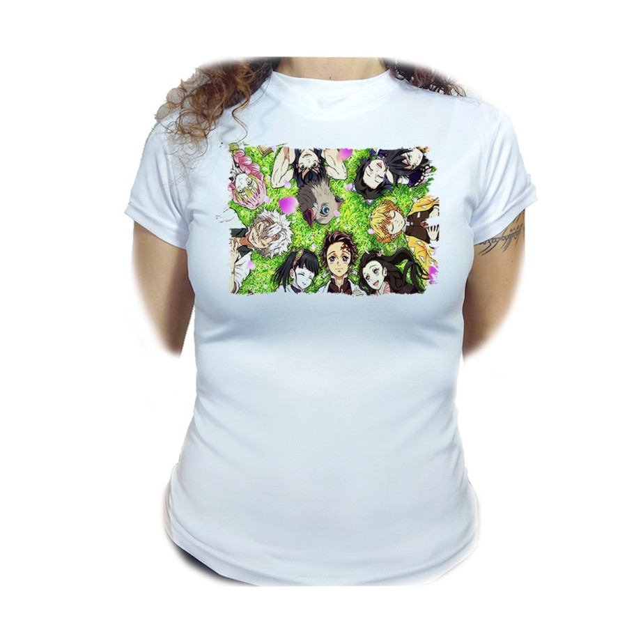 CAMISETA MUJER kimetsu no yaiba personajes pilares cazadores moda personalizada