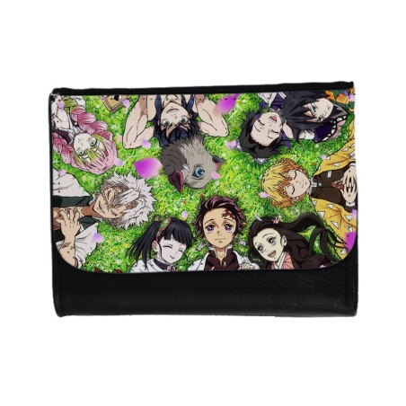 BILLETERA BILLETERO kimetsu no yaiba personajes pilares cazadores unisex negro monedero