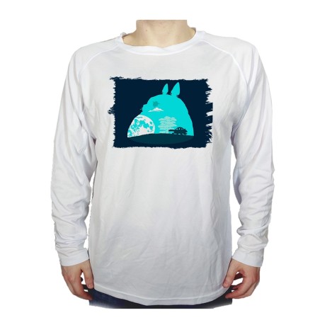 CAMISETA MANGA LARGA totoro viaje fantasia logo anime pelicula personalizada