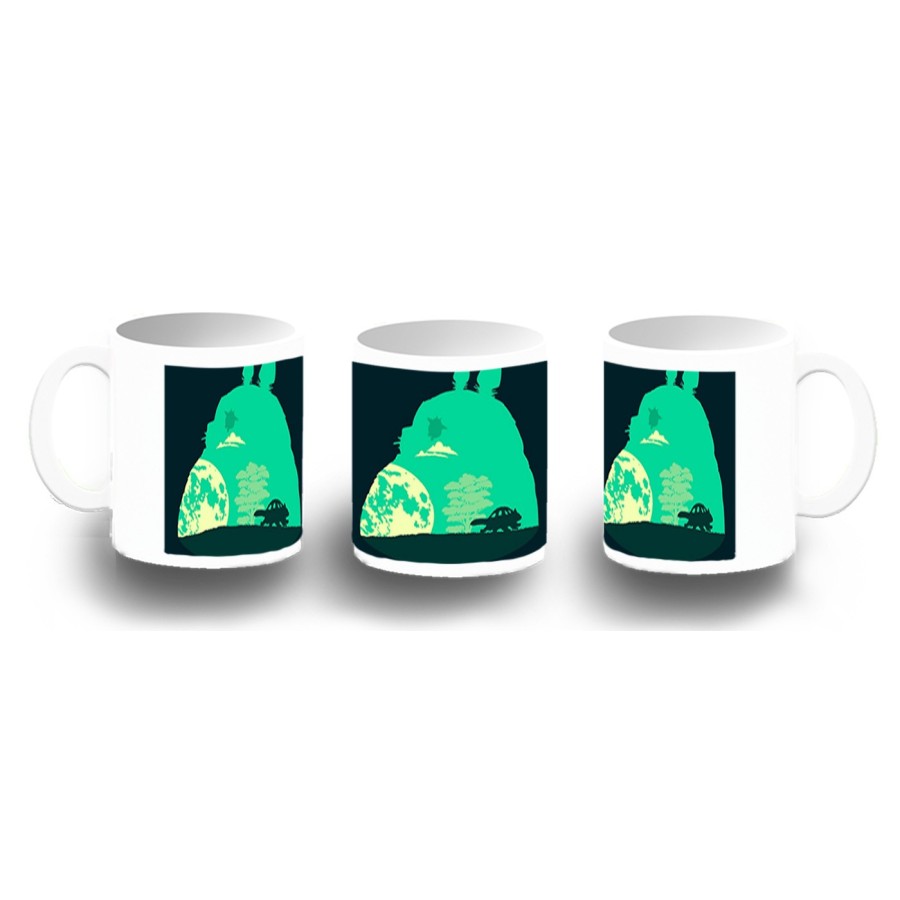 TAZA FOTOLUMINISCENTE totoro viaje fantasia logo anime pelicula BRILLA OSCURIDAD