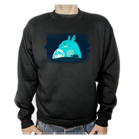 SUDADERA NEGRA totoro viaje fantasia logo anime pelicula adulto poliester algodón personalizada