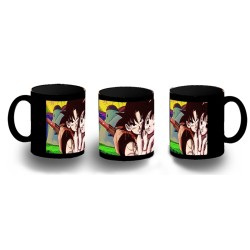 TAZA COMPLETAMENTE NEGRA goku y chichi anime shonen dragon ball z personalizada