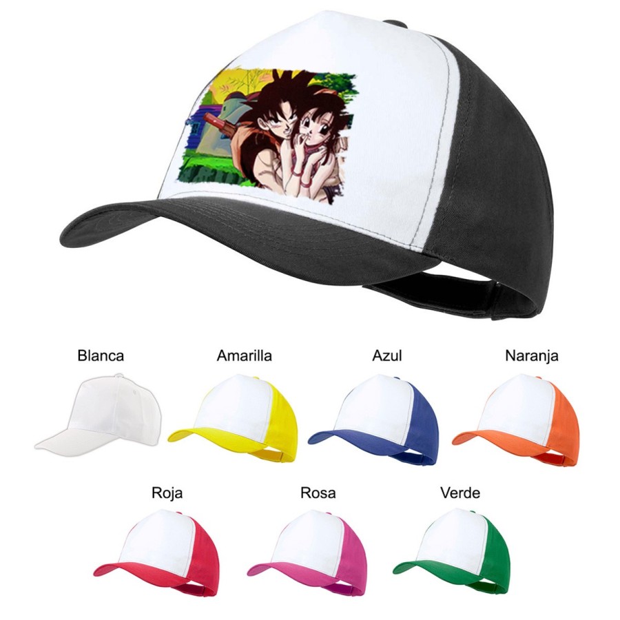 GORRA COLORES goku y chichi anime shonen dragon ball z color personalizada