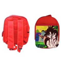 MOCHILA ROJA goku y chichi...