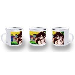 TAZA METALICA goku y chichi anime shonen dragon ball z metal personalizada