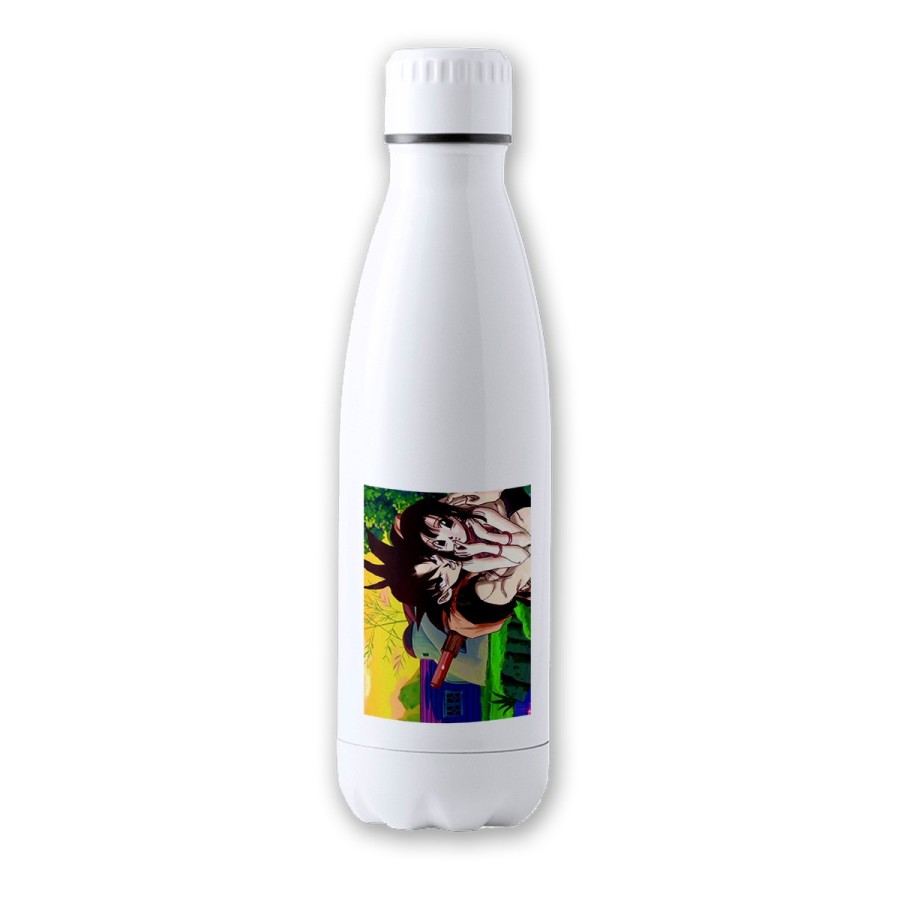 BIDON 700 ML ACERO INOXIDABLE goku y chichi anime shonen dragon ball z tapon seguridad botella