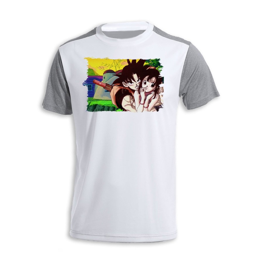 CAMISETA DISEÑO BICOLOR goku y chichi anime shonen dragon ball z personalizada